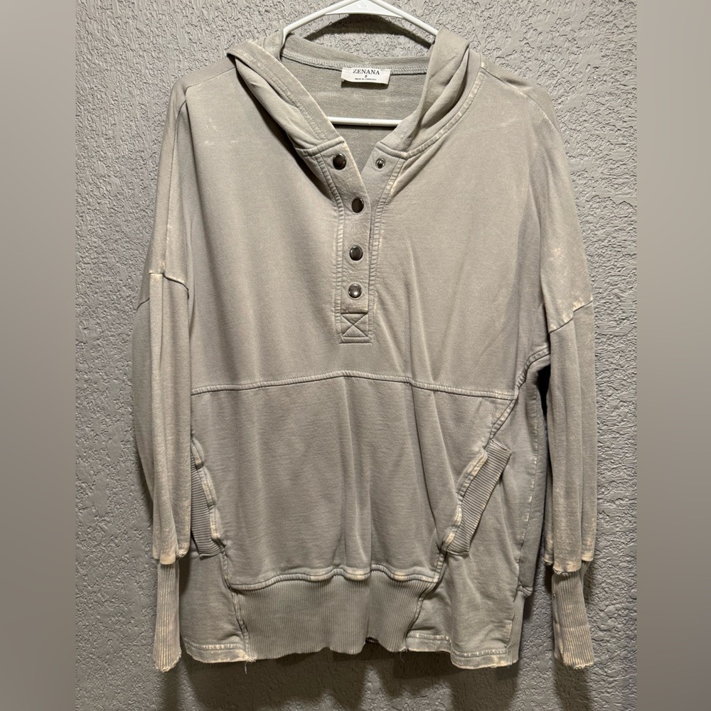 Zenana  button up pullover